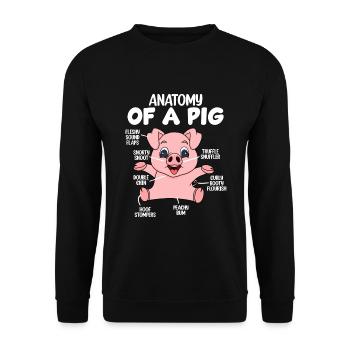 Anatomie d’un cochon - Sweat-shirt Unisexe - noir - Devant - Alina (178cm) & Michal (187cm)