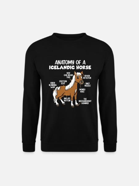 Anatomie d’un cheval islandais - Sweat-shirt Unisexe - noir