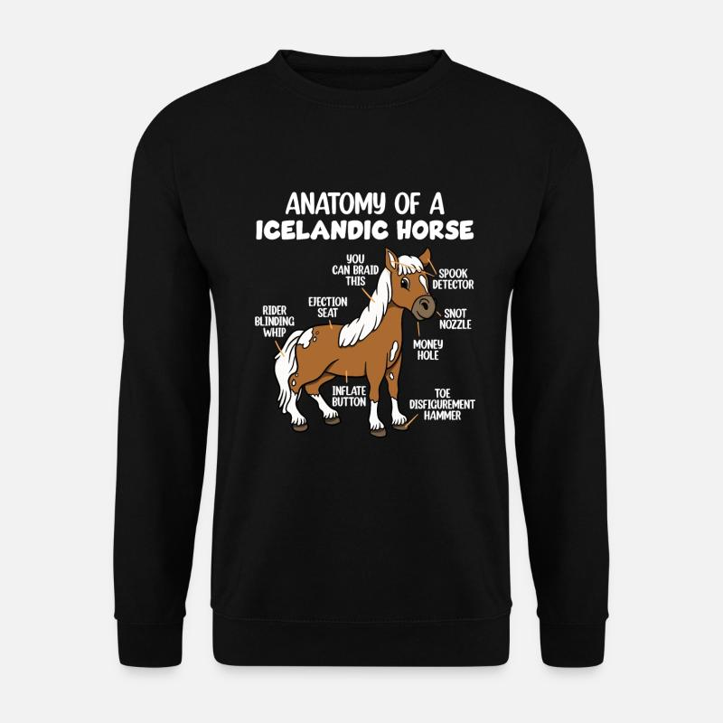 Anatomie eines Islandpferdes - Unisex Pullover - Schwarz