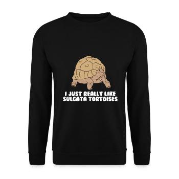 Tortues Sulcata - Sweat-shirt Unisexe - noir - Devant - Alina (178cm) & Michal (187cm)