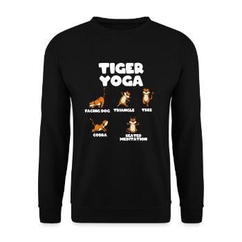 Tiger Yoga - Unisex Sweatshirt - black - Front - Alina (178cm) & Michal (187cm)