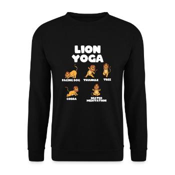 Löwen Yoga - Unisex Pullover - Schwarz - Vorne - Alina (178cm) & Michal (187cm)