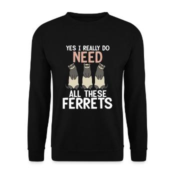 Furet - Sweat-shirt Unisexe - noir - Devant - Alina (178cm) & Michal (187cm)