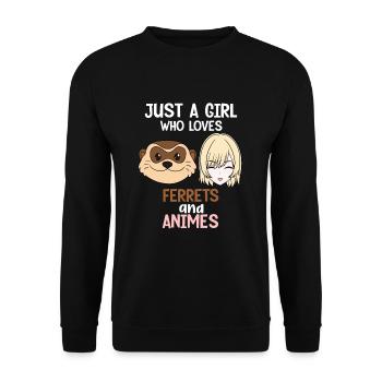 Ferret - Unisex Sweatshirt - black - Front - Alina (178cm) & Michal (187cm)