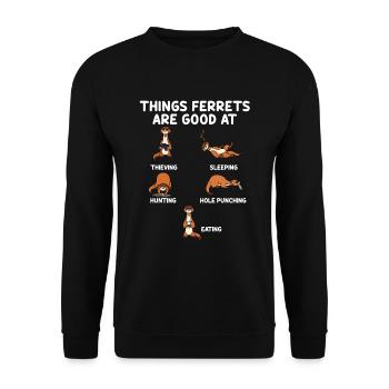 Ferret - Unisex Sweatshirt - black - Front - Alina (178cm) & Michal (187cm)