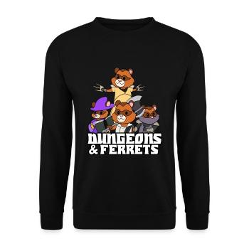 Ferret - Unisex Sweatshirt - black - Front - Alina (178cm) & Michal (187cm)