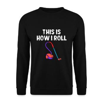 Staubsauger Reinigung Reinigungskraft Geschenk - Unisex Pullover - Schwarz - Vorne - Alina (178cm) & Michal (187cm)