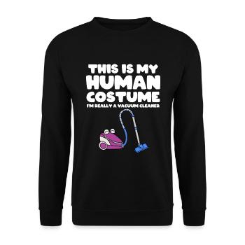 Staubsauger Reinigung Reinigungskraft Geschenk - Unisex Pullover - Schwarz - Vorne - Alina (178cm) & Michal (187cm)