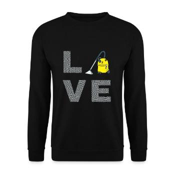 Staubsauger Reinigung Reinigungskraft Geschenk - Unisex Pullover - Schwarz - Vorne - Alina (178cm) & Michal (187cm)