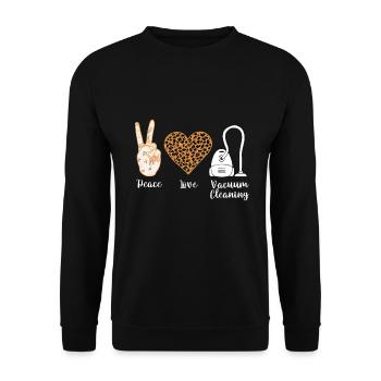 Staubsauger Reinigung Reinigungskraft Geschenk - Unisex Pullover - Schwarz - Vorne - Alina (178cm) & Michal (187cm)