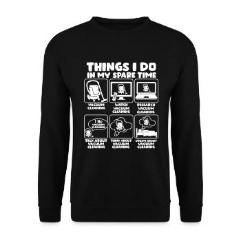 Staubsauger Reinigung Reinigungskraft Geschenk - Unisex Pullover - Schwarz - Vorne - Alina (178cm) & Michal (187cm)