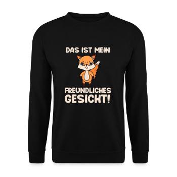 Das Ist Mein Freundliches Gesicht - Unisex Pullover - Schwarz - Vorne - Alina (178cm) & Michal (187cm)