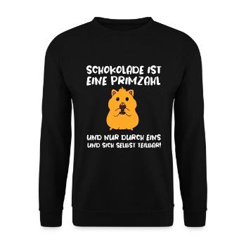 Schokolade Ist Eine Primzahl - Unisex Pullover - Schwarz - Vorne - Alina (178cm) & Michal (187cm)