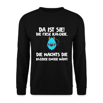 Lustiges Abnehmen Fit Werden Design - Unisex Pullover - Schwarz - Vorne - Alina (178cm) & Michal (187cm)