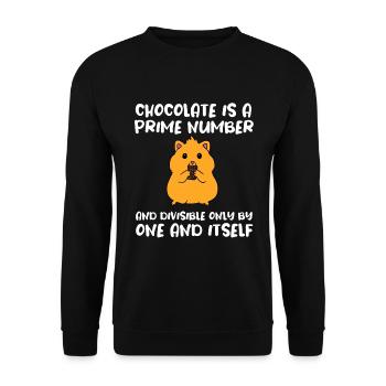 Schokolade Ist Eine Primzahl - Unisex Pullover - Schwarz - Vorne - Alina (178cm) & Michal (187cm)