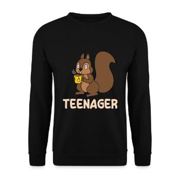 Teenager - Unisex Pullover - Schwarz - Vorne - Alina (178cm) & Michal (187cm)