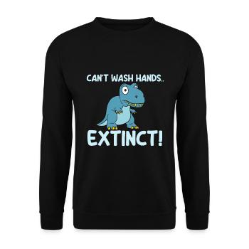 Konnte Seine Hände Nicht Waschen Ausgestorben - Unisex Pullover - Schwarz - Vorne - Alina (178cm) & Michal (187cm)