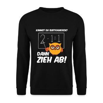 Kannst Du Subtrahieren Dann Zieh Ab - Unisex Pullover - Schwarz - Vorne - Alina (178cm) & Michal (187cm)