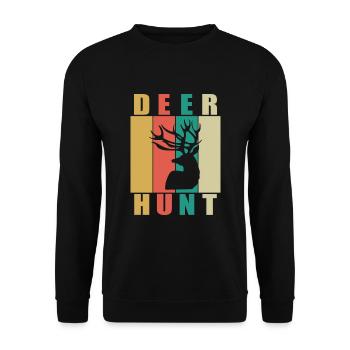 Deer Hunt - Unisex Pullover - Schwarz - Vorne - Alina (178cm) & Michal (187cm)
