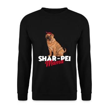 Shar Pei chinois - Sweat-shirt Unisexe - noir - Devant - Alina (178cm) & Michal (187cm)