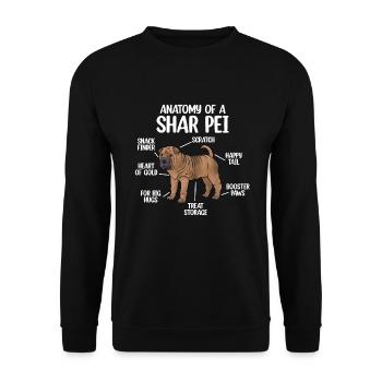 Chinese Shar Pei - Unisex Sweatshirt - black - Front - Alina (178cm) & Michal (187cm)