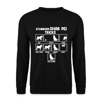 Shar Pei chinois - Sweat-shirt Unisexe - noir - Devant - Alina (178cm) & Michal (187cm)