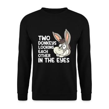 Donkey drôle de dire cadeau - Sweat-shirt Unisexe - noir - Devant - Alina (178cm) & Michal (187cm)