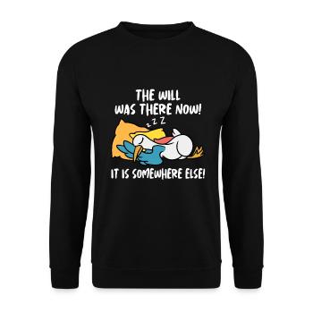 Sloth Lazy Motivation - Unisex Sweatshirt - black - Front - Alina (178cm) & Michal (187cm)