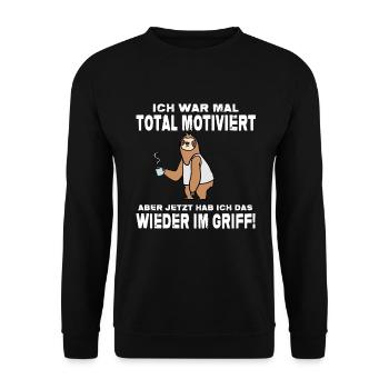 Sloth Lazy Motivation - Unisex Sweatshirt - black - Front - Alina (178cm) & Michal (187cm)