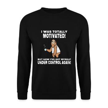 Sloth Lazy Motivation - Unisex Sweatshirt - black - Front - Alina (178cm) & Michal (187cm)
