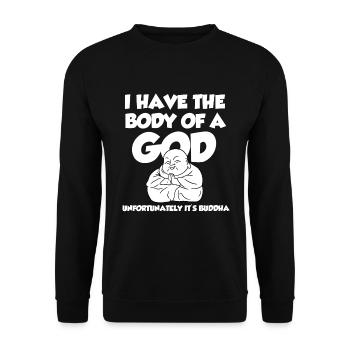 Buddha - Unisex Pullover - Schwarz - Vorne - Alina (178cm) & Michal (187cm)