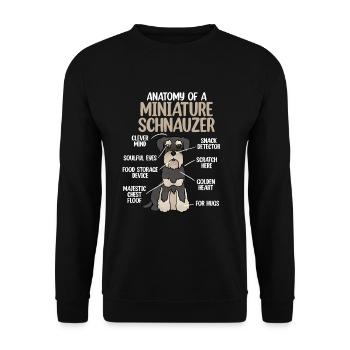 Zwergschnauzer - Unisex Pullover - Schwarz - Vorne - Alina (178cm) & Michal (187cm)