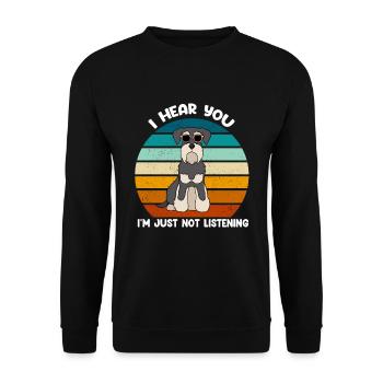 Zwergschnauzer - Unisex Pullover - Schwarz - Vorne - Alina (178cm) & Michal (187cm)