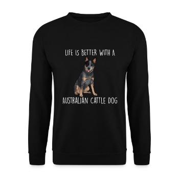 Bouvier australien - Sweat-shirt Unisexe - noir - Devant - Alina (178cm) & Michal (187cm)