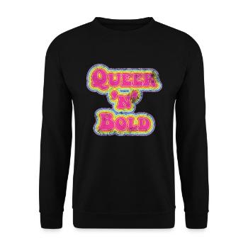 Queer 'n' Bold Rainbow Vintage - Unisex Sweatshirt - black - Front - Alina (178cm) & Michal (187cm)