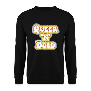 Queer 'n' Bold Rainbow white - Unisex Sweatshirt - black - Front - Alina (178cm) & Michal (187cm)