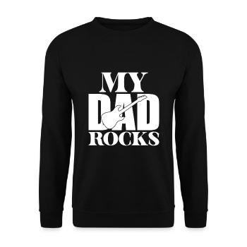 My Dad Rocks - Unisex Pullover - Schwarz - Vorne - Alina (178cm) & Michal (187cm)