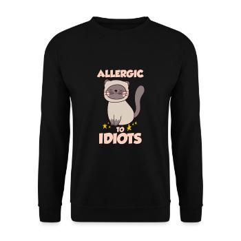 Allergique aux idiots - Sweat-shirt Unisexe - noir - Devant - Alina (178cm) & Michal (187cm)
