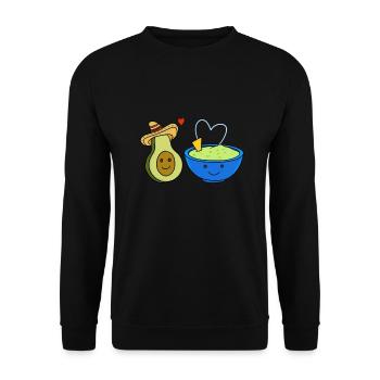 Avocado Guacamole Love - Unisex Sweatshirt - black - Front - Alina (178cm) & Michal (187cm)