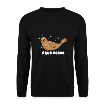 Aqua Doggo - Unisex Sweatshirt - black - Front - Alina (178cm) & Michal (187cm)