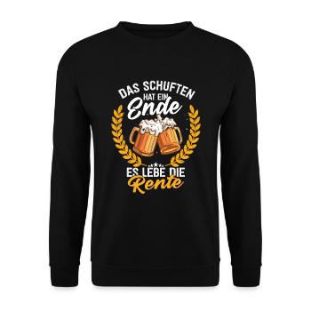 Das Schuften Hat Ein Ende Es Lebe Die Rente - Unisex Pullover - Schwarz - Vorne - Alina (178cm) & Michal (187cm)