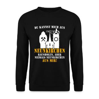 66538 Neunkirchen Saar Saarland Stadt - Unisex Pullover - Schwarz - Vorne - Alina (178cm) & Michal (187cm)