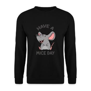 Maus Mäuse - Unisex Pullover - Schwarz - Vorne - Alina (178cm) & Michal (187cm)
