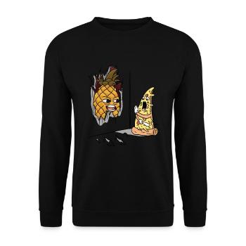 Hier ist die Ananas - Unisex Pullover - Schwarz - Vorne - Alina (178cm) & Michal (187cm)