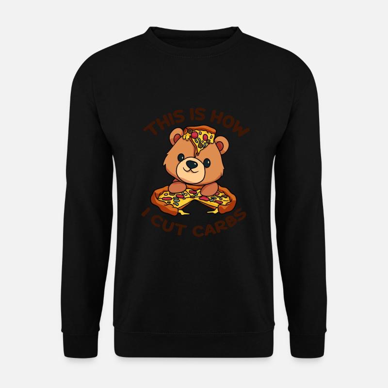 Carbohydrates Count Bear Pizza - Unisex Sweatshirt - black