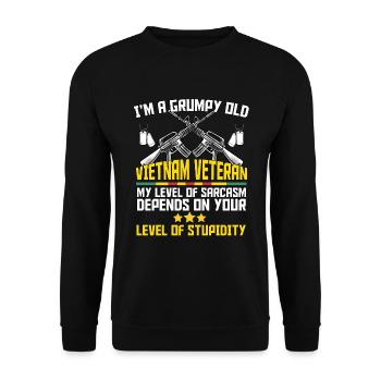Vétéran du Vietnam - Sweat-shirt Unisexe - noir - Devant - Alina (178cm) & Michal (187cm)