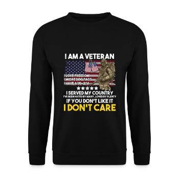 Vétéran du Vietnam - Sweat-shirt Unisexe - noir - Devant - Alina (178cm) & Michal (187cm)