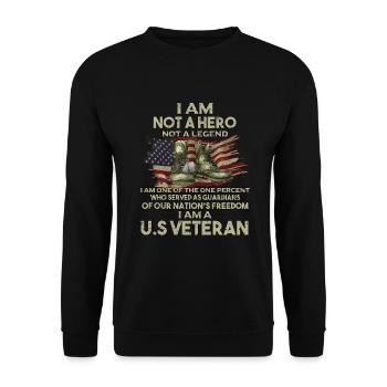 Vétéran du Vietnam - Sweat-shirt Unisexe - noir - Devant - Alina (178cm) & Michal (187cm)