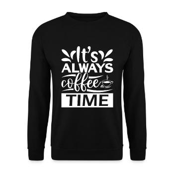 It's Always Coffee Time - Unisex Sweatshirt - black - Front - Alina (178cm) & Michal (187cm)