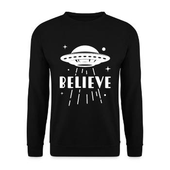 Croyez OVNI - Sweat-shirt Unisexe - noir - Devant - Alina (178cm) & Michal (187cm)